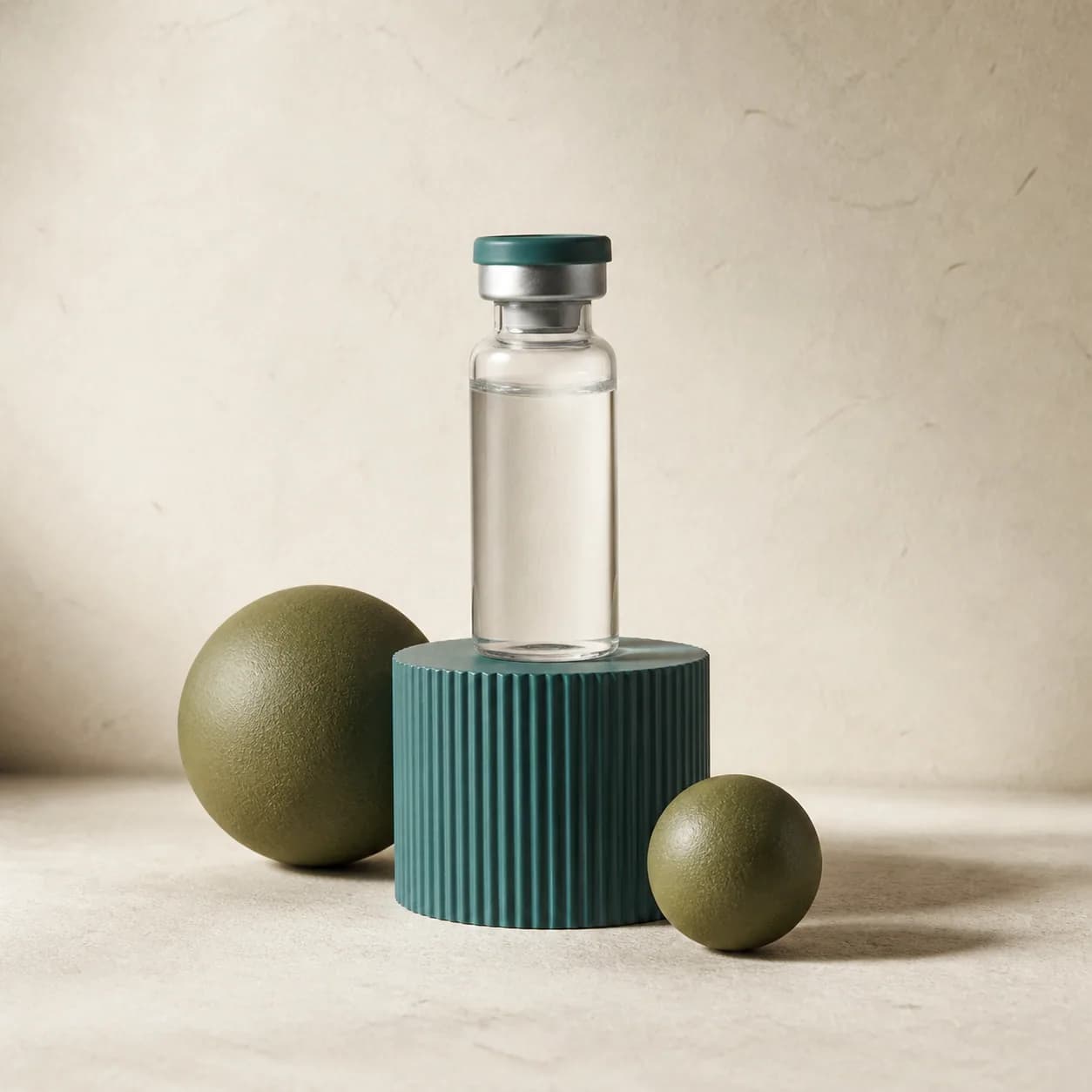 Original illustrative research-catalog still life for Cargrilintide