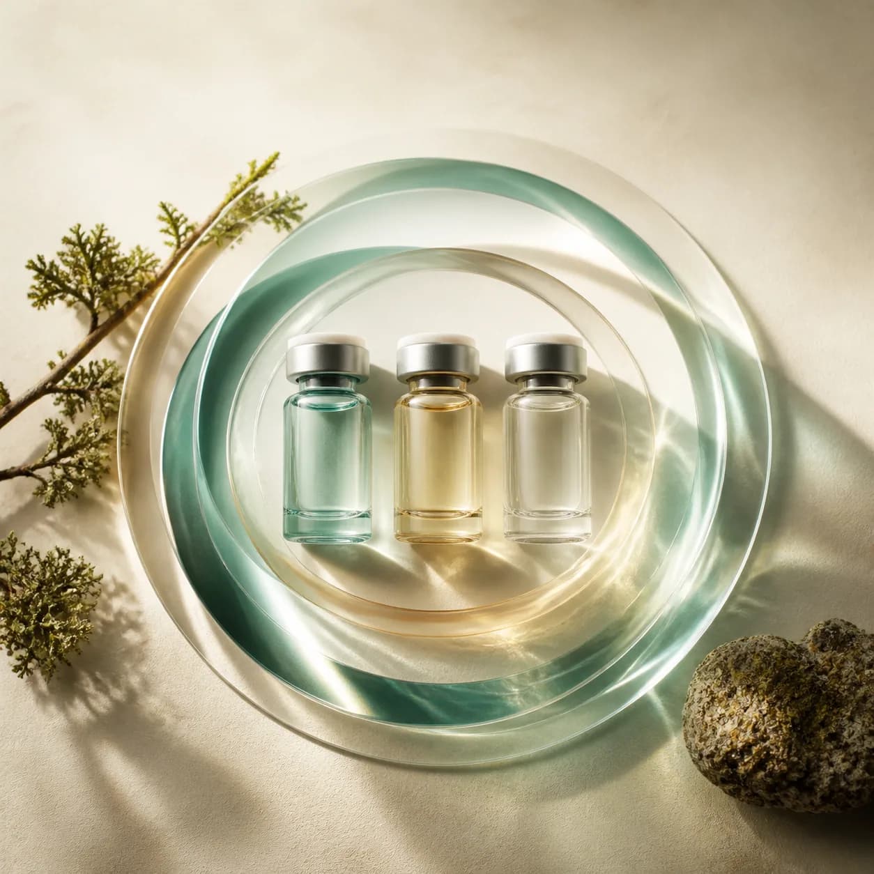 Original illustrative research-catalog still life for GLOW
