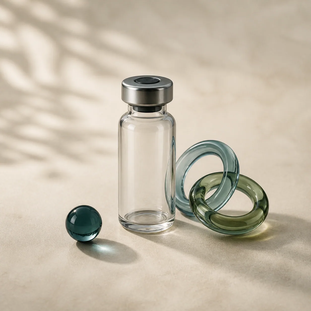 Original illustrative research-catalog still life for Retatrutide