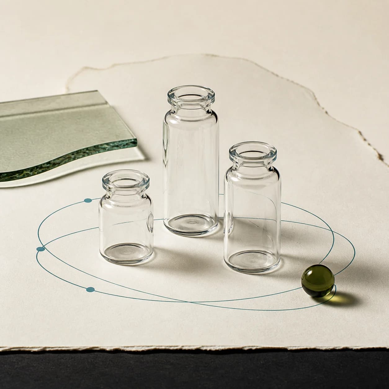 Original illustrative research-catalog still life for Tirzepatide